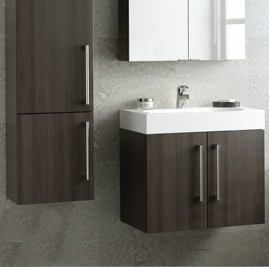 Novum Tempt Grey Oak Wallhung modular Bathroom Furniture 